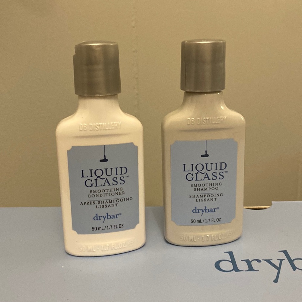 Mini Liquid glass Dry Bar smoothing shampoo and conditioner